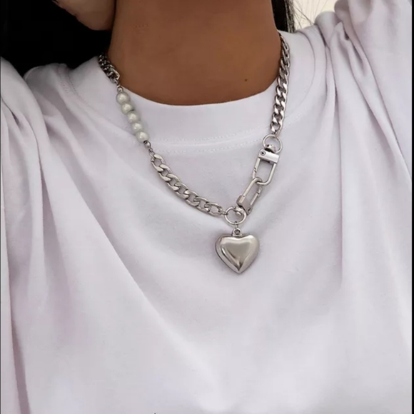 Jewelry - Salircon Punk Sterling Silver Heart Pendant Necklace